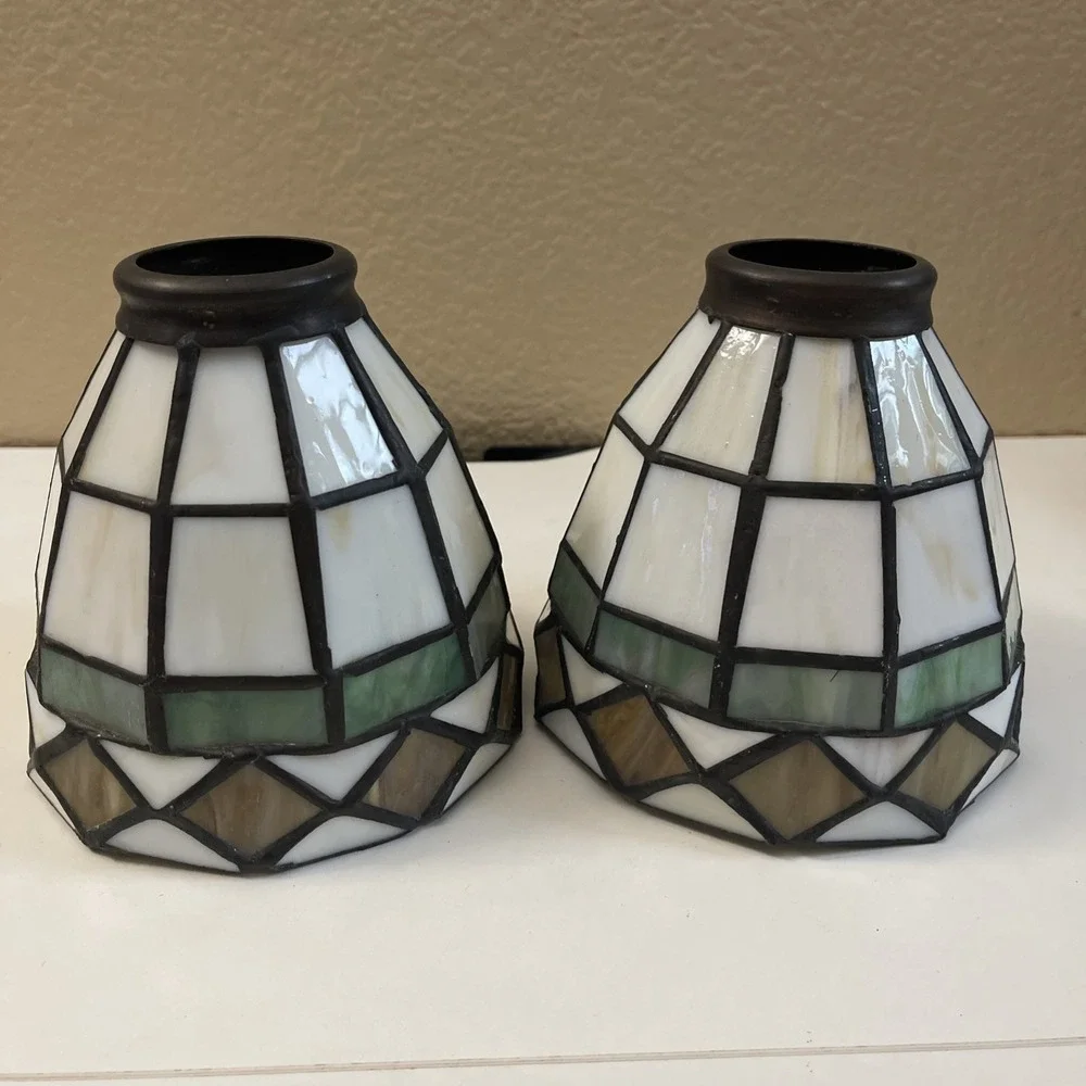 Vintage Stained Glass Mosaic Tiffany Style Lamp Shade For Bar, Office And More